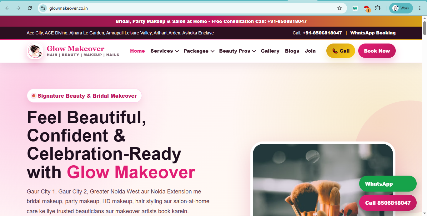 Beauty and makeover website development