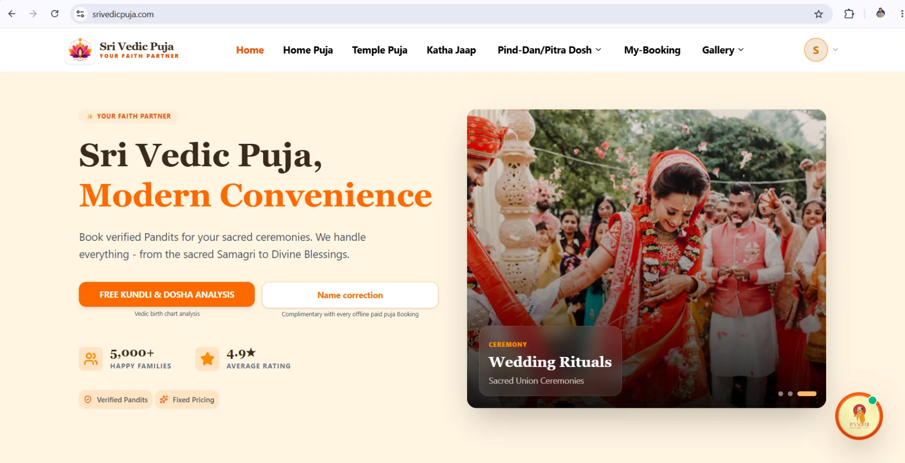 Sri vedic puja